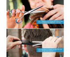 blue 9pcs Hair Scissors Trimmer Cutting Thinning Shears Comb Clips Scissors Case