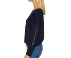 Tommy Hilfiger Women's Pepper Long Sleeve Logo Tee / T-Shirt / Tshirt - Masters Navy
