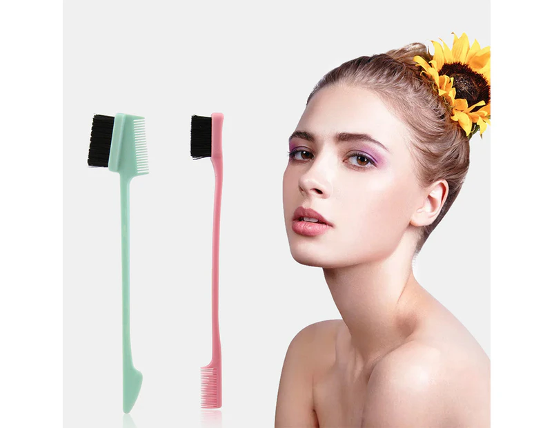 greena Hair Brush Edge Brushes Double-ended Brow Brush Comb Haircut Tool For Eyebrow