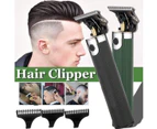 green Electric Cordless T-Blade Trimmer USB Rechargeable Machine for Barber Salon Haircut Tool