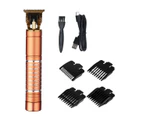 gold USB Retro Carving Electric Hair Clipper USB Charging Portable Hair Trimmers W/ 4pcs Limit Combs