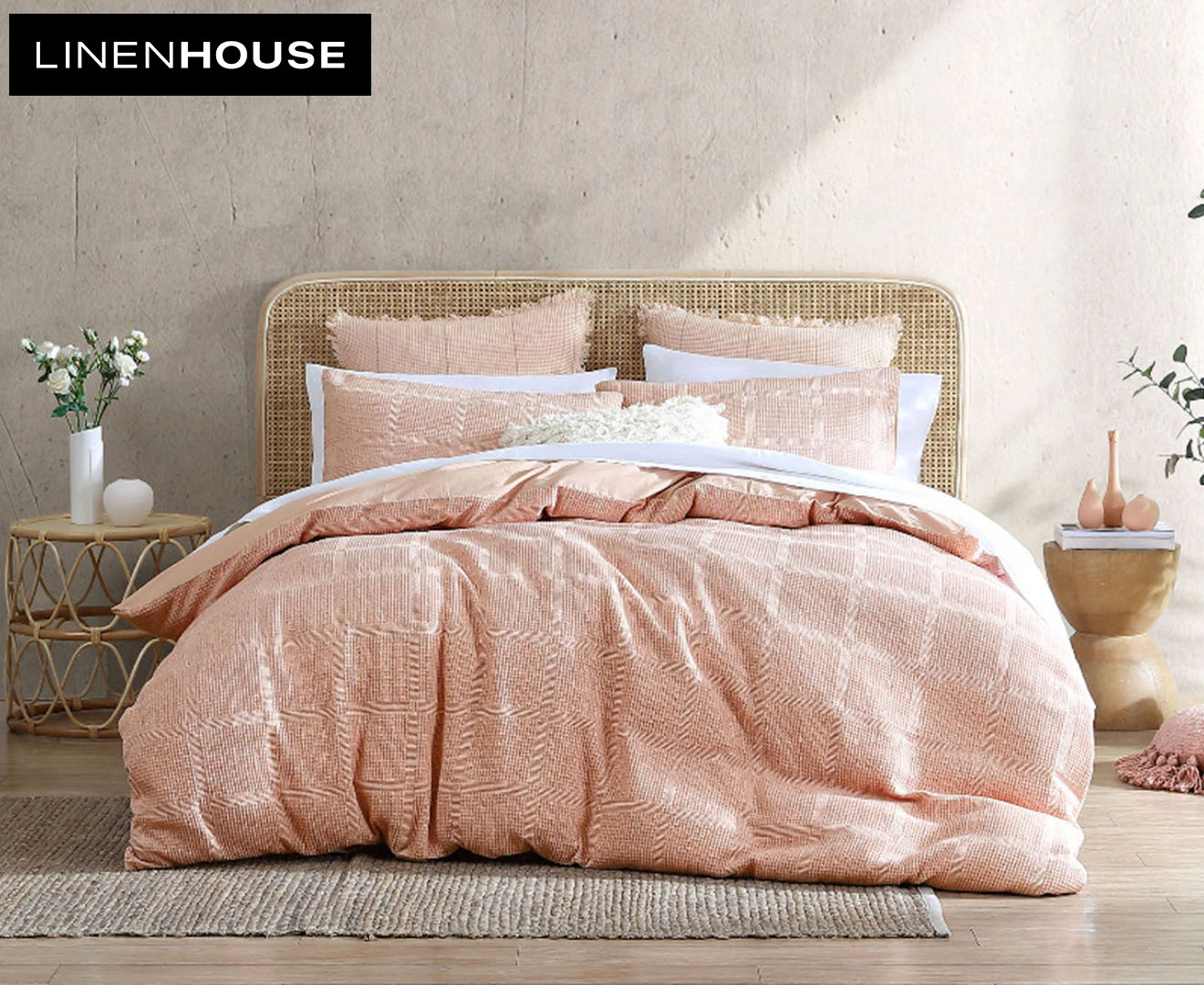 Linen House Galicia Quilt Cover Set - Peony