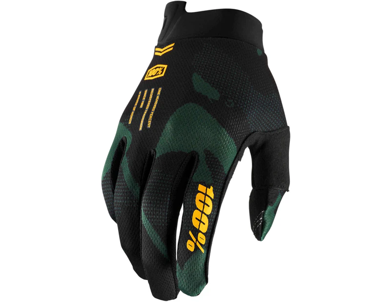 100% iTrack Youth MTB Gloves Sentinel Black 2022