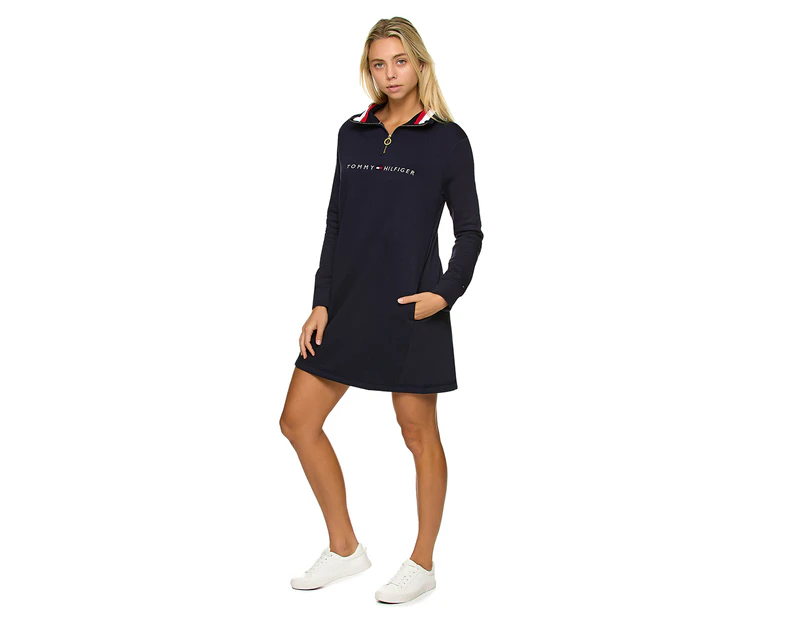 Tommy Hilfiger Women's Pumpkin Half-Zip Dress - Masters Navy
