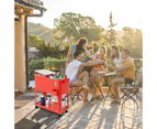 Costway 80QT/76L Portable Ice Chest, Rolling Cooler Cart Drink Beverage Cold Trolley w/Shelf & Bottle Opener, Outdoor Bar Patio Deck Party