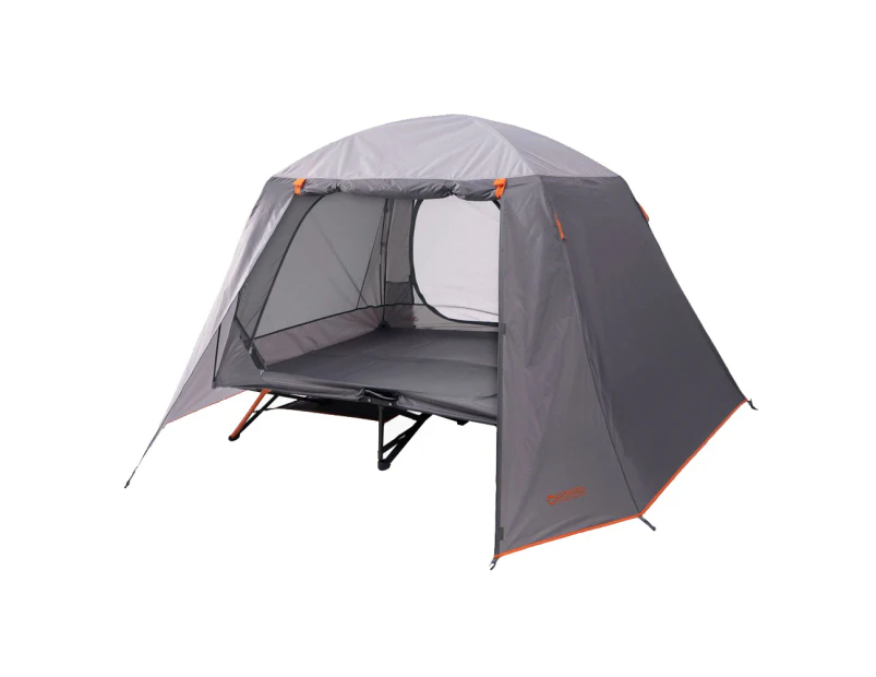 Wildtrak Easy Up Outdoor Camping Stretcher Tent Queen 200cm Double Door Grey