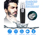 silver-white Electric Nose Ear Face Hair Remover Trimmer Shaver Clipper Cleaner Portable Beard Eyebrow Remover Tool