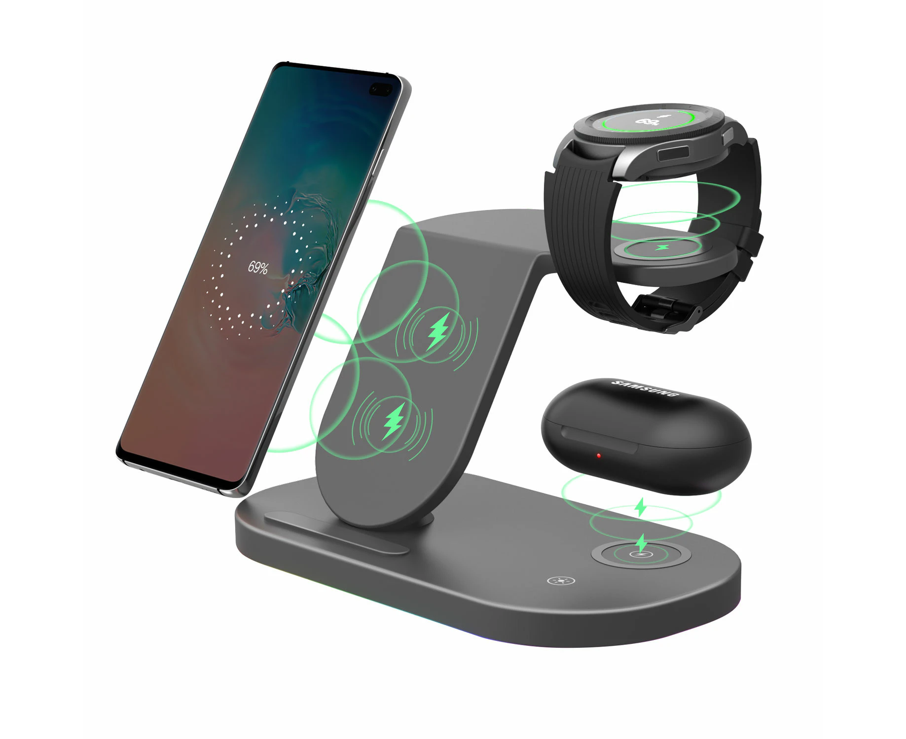 Chargecore 3-in-1 Wireless Charging Station For Samsung Smartwatch/Phone/Buds