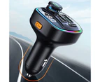 Car Bluetooth 5.0 FM Transmitter with QC3.0+Type-C PD 20W Wireless Bluetooth FM Radio