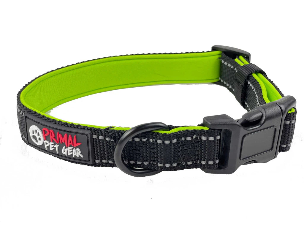 Primal Pet Gear Tough Dog and Puppy Collars - Black-Green