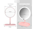 a 7/8 Inch USB Charging Touch Dimming LED Makeup Table Mirrors With Cosmetics Storage Tray
