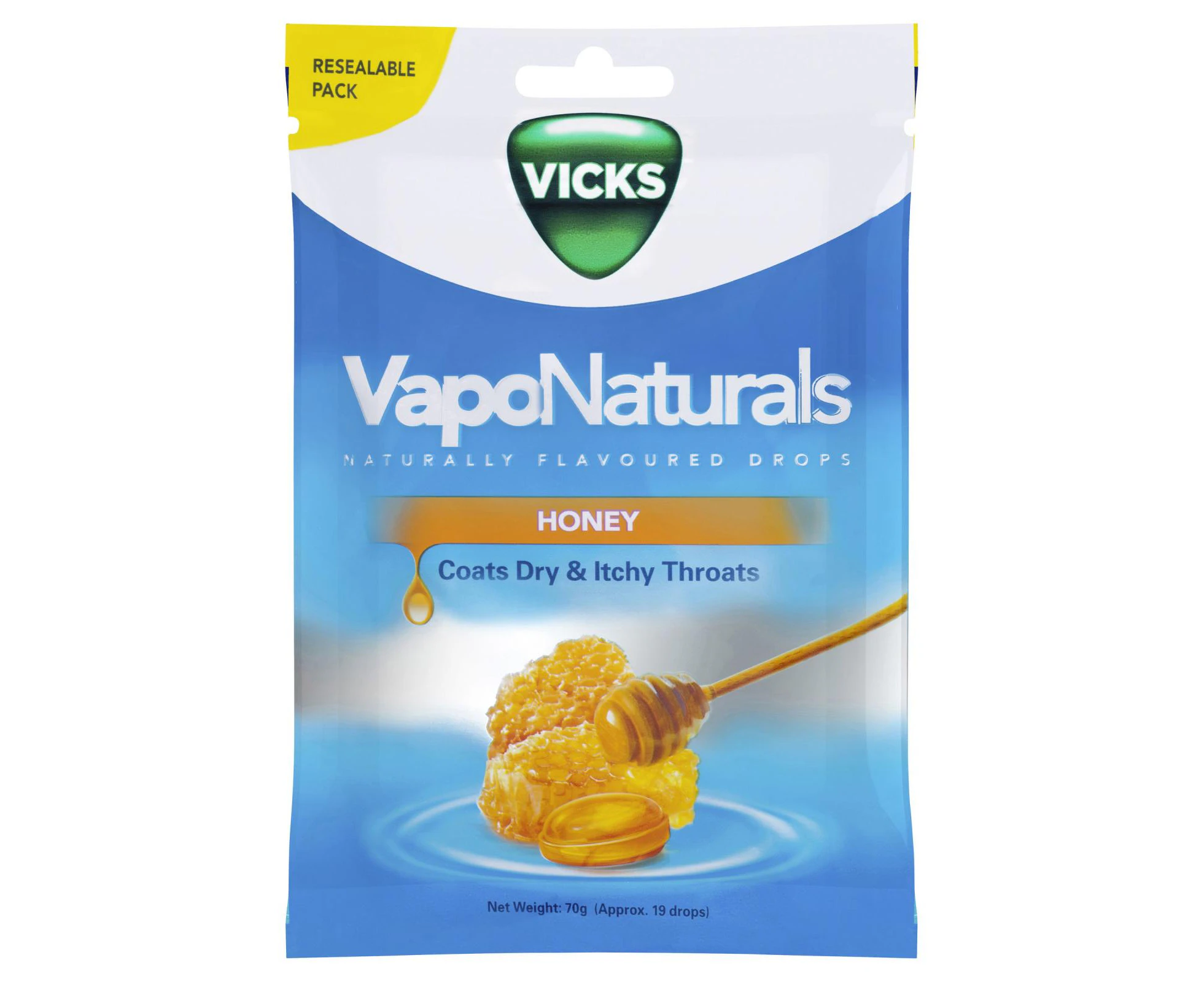 Vicks VapoNaturals Honey Throat Lozenges 19 Drops