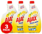 3 x Ajax Spray n' Wipe Multi-Purpose Disinfectant Refill Lemon Citrus 750mL