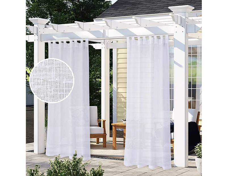 Outdoor Curtain for Patio - 2 Panels Waterproof Tab Top Panels, White