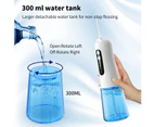 300ML USB Water Flosser Professional Cordless 4 Speed 3 Flossing Modes Dental Oral Irrigator W/ 2 Tips Tooth Cleaner