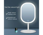 white 3 Levels LED Lighted Makeup Mirror USB Charging Touch Screen Swivel Tabletop Vanity Face Mirrors