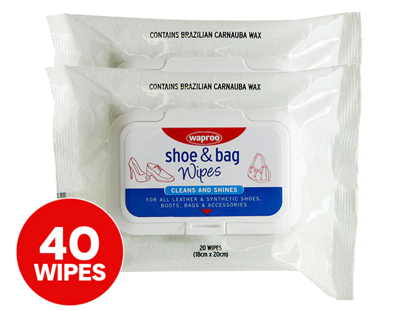 2 x 20pk Waproo Shoe & Bag Wipes