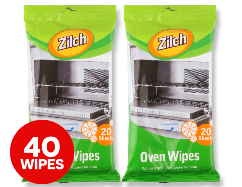 2 x 20pk Zilch Oven Wipes