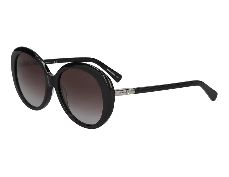 Longchamp Women's Oversized Round Sunglasses - Black/Slate