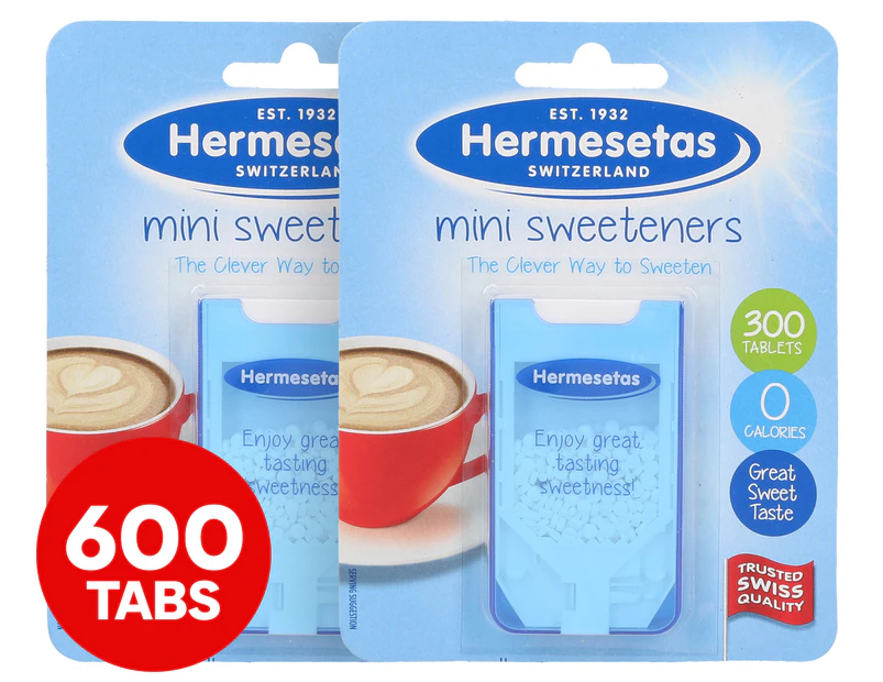 2 x 300pk Hermesetas Mini Sweeteners Tablets