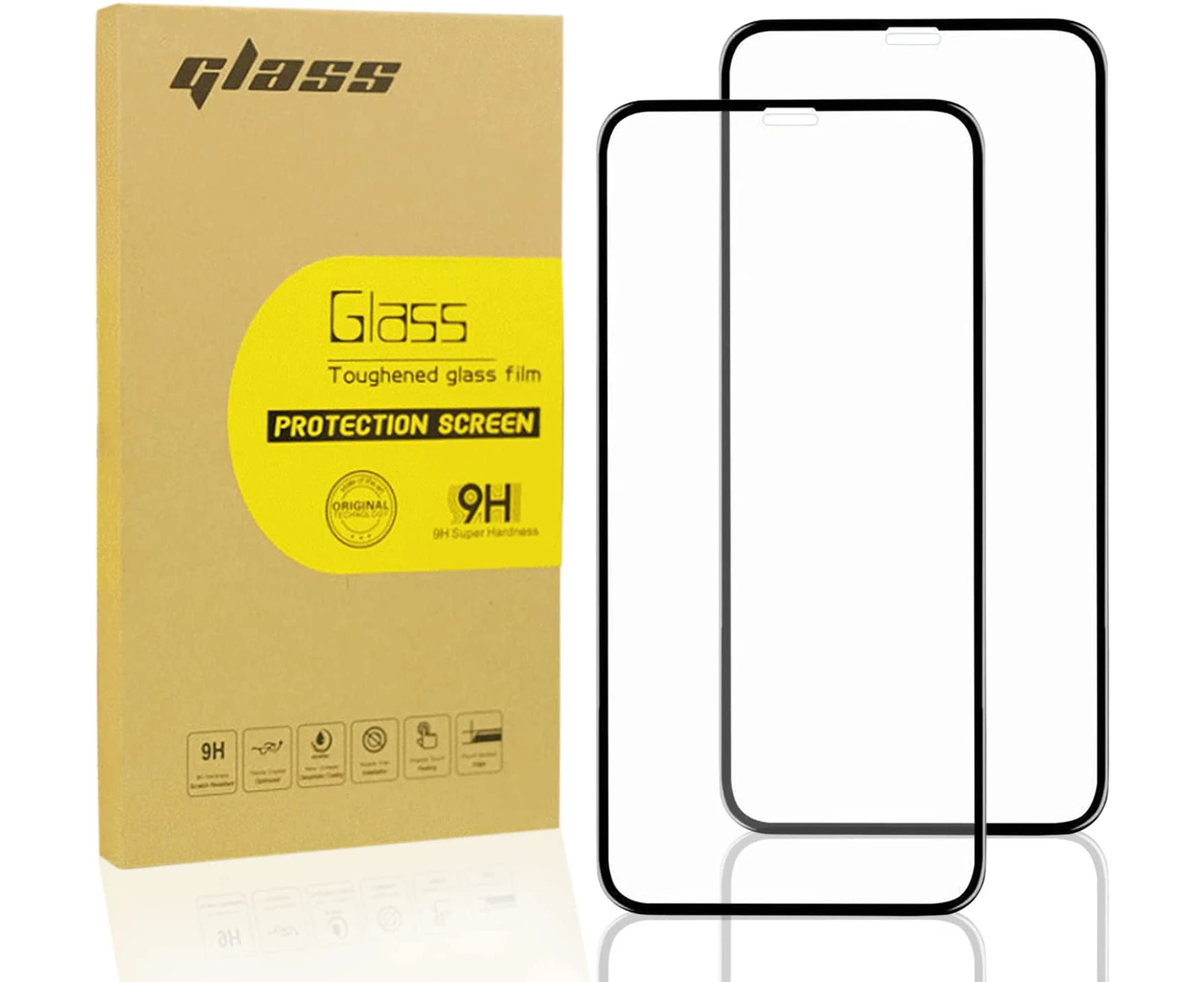 [2 PACK] iPhone 12 Pro Max 9H Hardness Full Coverage Tempered Glass Screen Protector