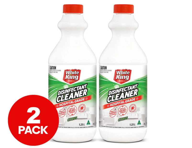2 x 1.25L White King Disinfectant Cleaner Citrus