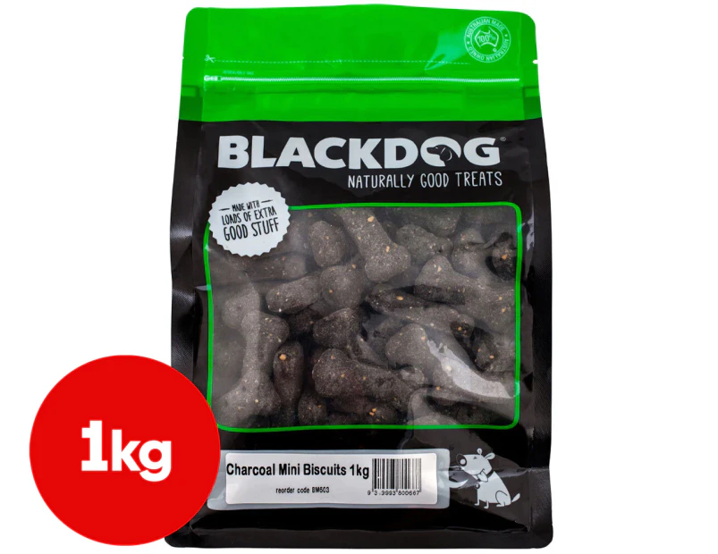 Blackdog 1kg Mini Charcoal Biscuits Dog/Puppy Pet Healthy Oven Baked Food Treats