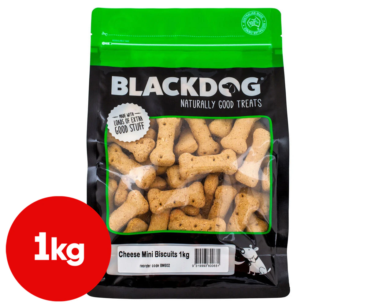 Blackdog 1kg Mini Cheese Biscuits Dog/Puppy Pet Healthy Oven Baked Food Treats