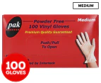 Pak Medium Vinyl Gloves 100pk