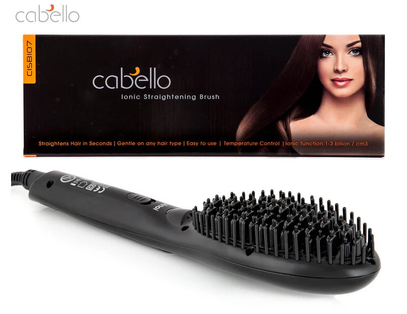 Cabello Ionic Straightening Brush - Black CISBI07