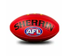 Sherrin AFL Replica Game Ball Size 5 Leather Football - Red