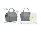 Bestier Large Capacity Bento Lunch Bag Simple Insulated Zipper Tote Bag-Grey