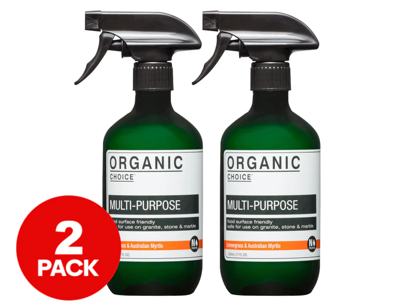 2 x Organic Choice Multi-Purpose Cleaner Lemongrass & Australian Myrtle 500mL