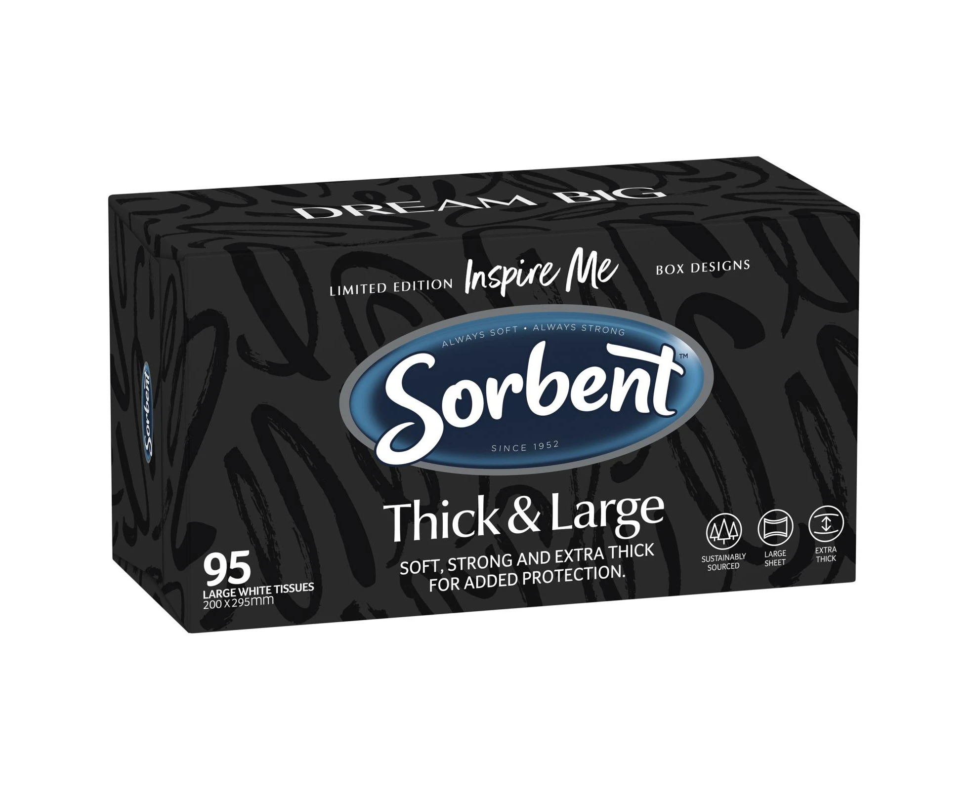 Sorbent Thick & Large Facial Tissues - 95 Sheets