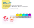 AIMO 14 Cells Weekly Pill Organizer Open Left and Right Friendly Travel 7 Day Pill Box Case 2 Times a Day Large Compartment for Medication