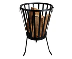 Wildtrak Fire Basket 3-Legged 58cm Outdoor/Patio Heating Camping Flame Pit Black