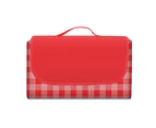 Outdoor picnic mat portable waterproof thickened Oxford cloth plaid -150*100CM-Red