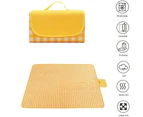 Outdoor picnic mat portable waterproof thickened Oxford cloth plaid -150*100CM-Yellow