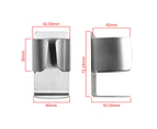 4pack Stainless Steel Electric Toothbrush Holder Wall Mounted Bathroom Storage Rack-Silver