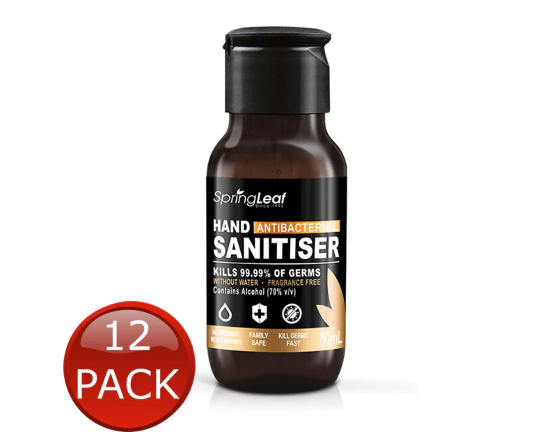 12 x Hand Sanitiser 50ml With Aloe Vera And Vitamin E Anti-Bacterial Sanitizer 48 Pack