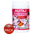 9 x Milk Pop Strawberry Chewable Tablets Calcium & Vitamin Supplement 850mg 180 Tabs