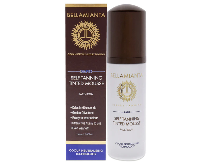 Self-Tanning Tinted Mousse - Rapid by Bellamianta for Women - 5.07 oz Bronzer