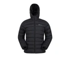 Mountain Warehouse Mens Seasons Padded Jacket Puffer Water Resistant Winter Coat - Black