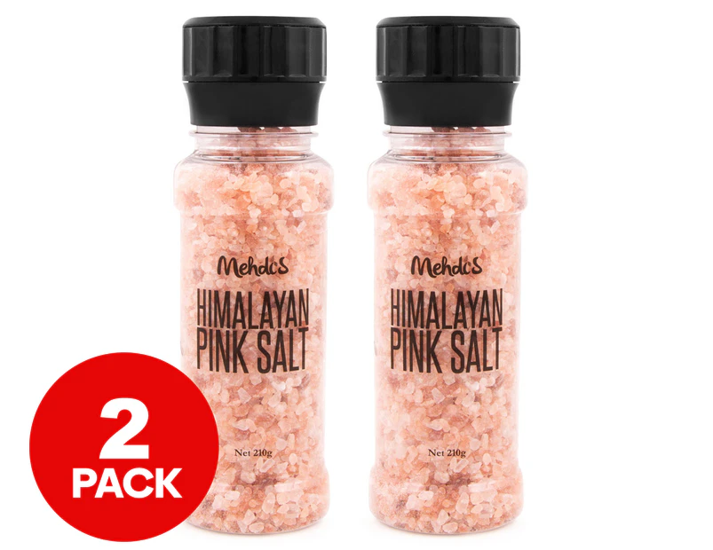 2 x Himalayan Pink Rock Salt Grinder 210g