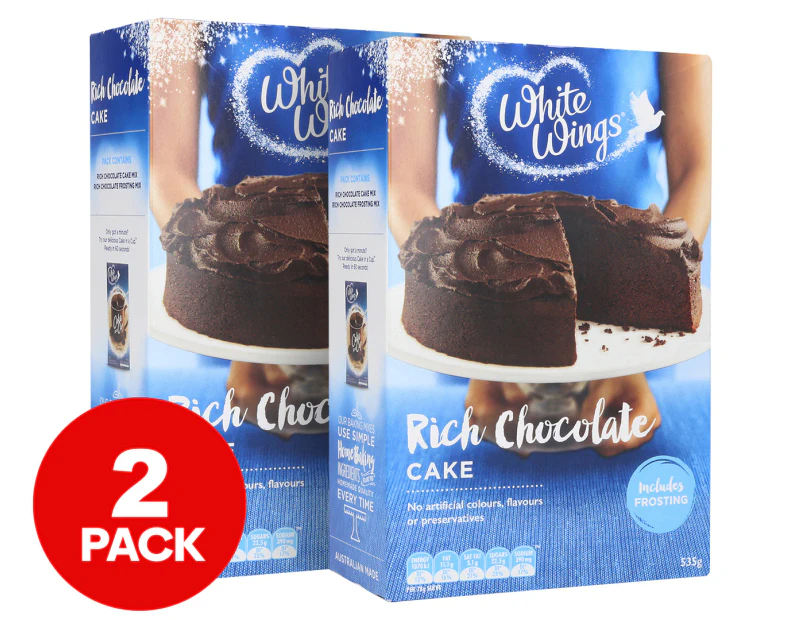 2 x White Wings Rich Chocolate Cake Baking Mix 535g