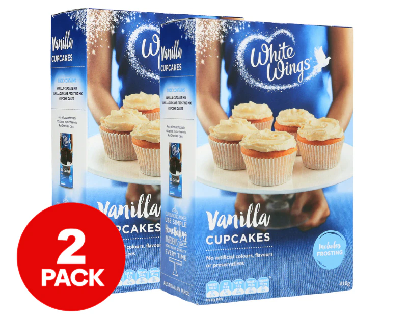 2 x White Wings Vanilla Cupcakes Baking Mix 410g