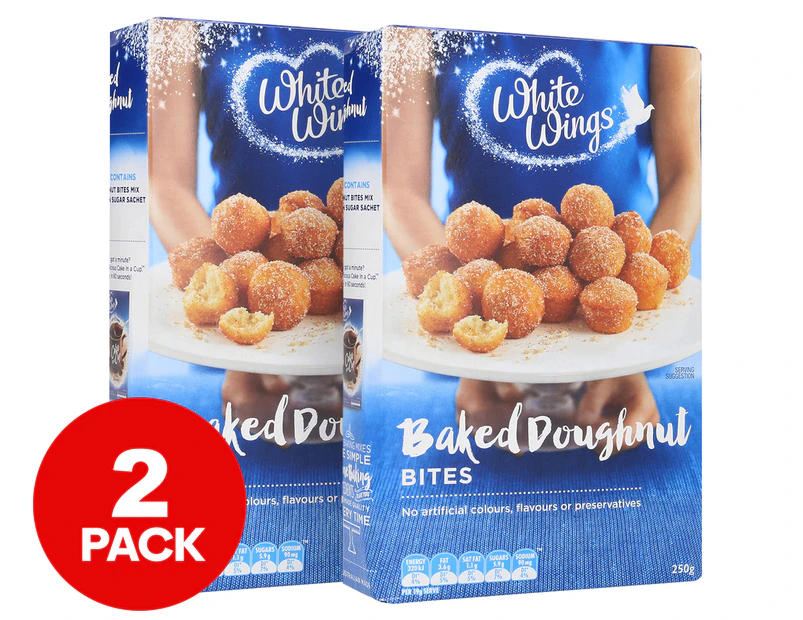 2 x White Wings Doughnut Bites Baking Mix 250g