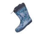 Mountain Warehouse Womens Rubber Wellies With Rain Guard Ladies Waterproof Boots - Blue