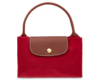 Longchamp Medium Le Pliage Top Handle Tote Bag - Red