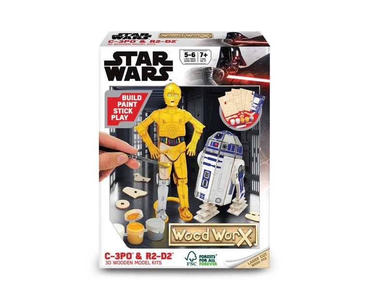 Colorific Wood WorX Star Wars C-3PO and R2-D2 Twin Pack